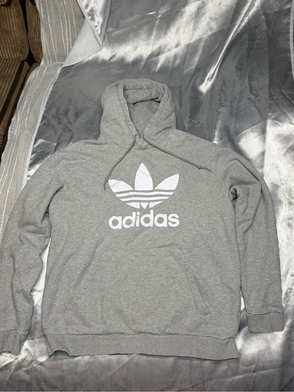 adidas Gray Trefoil Pullover Hoodie